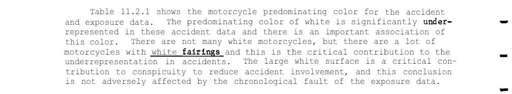Quote over witte kuipen bij motorfietsen uit Motorcycle accident cause factors and identification of countermeasures volume 1